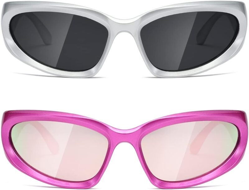 Carsbyvictor Sunglasses Wraparound Polarized Wrap Around Sunglasses trendy Vintage Sun Glasses for Men Women Drive futuristic Outdoor Sport Shades UV400