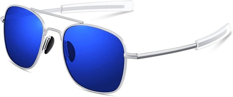 Carsbyvictor SunglassesMens  Sunglasses 53mm TAC Polarized Lense Military Style Metal Frame with Bayonet Temples