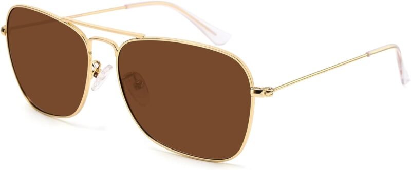 Carsbyvictor Sunglasses Square  Sunglasses for Women Men Polarized Pilot Military Square Shades Classic Vintage Metal Sun Glasses