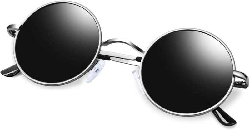 Carsbyvictor Sunglasses Round  Polarized Round Sunglasses for Women Men Circle Hippie Style Sun Glasses UV400 Protection