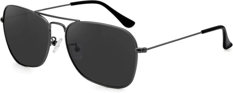 Carsbyvictor Sunglasses Square  Sunglasses for Women Men Polarized Pilot Military Square Shades Classic Vintage Metal Sun Glasses