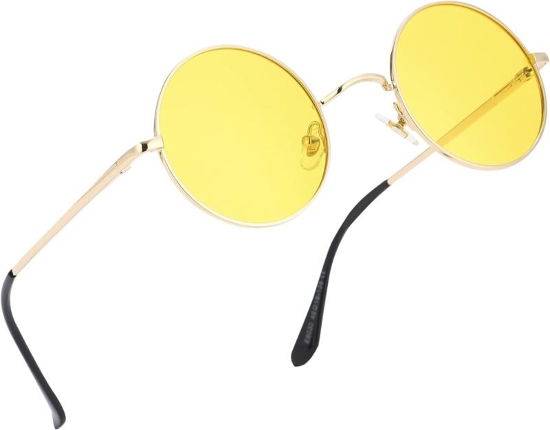 Carsbyvictor Sunglasses Round Trendy Small Round Polarized Sunglasses for Men Women Circle Hippie Style Sun Glasses