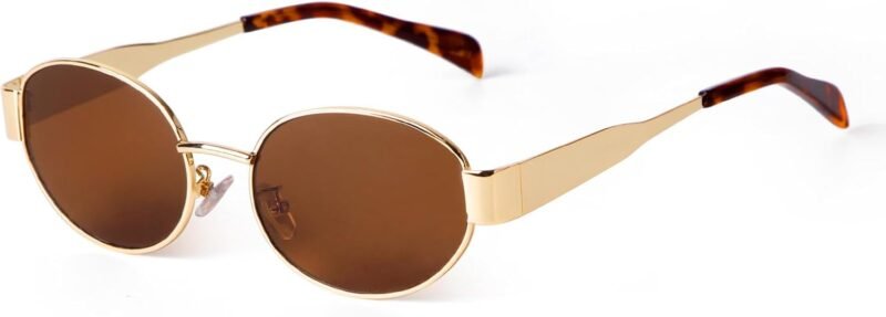 Carsbyvictor Sunglasses Oval  Sunglasses for Women Men, 90s UV400 Protection Sun Glasses Classic Shades