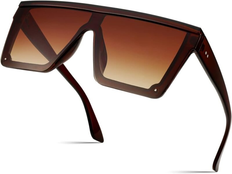 51QOUKawvwL._AC_SL1500 Carsbyvictor Sunglasses Square Oversized Sunglasses Mens Womens Flat Top Square Trendy Visor Shades UV400 B2470