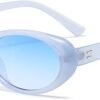 Carsbyvictor Sunglasses Oval Sunglasses for Women Men Fashion Small Oval Sunglasses 90s Vintage Shades
