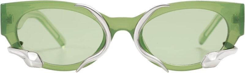 Carsbyvictor Sunglasses Cat Eye Trendy Sunglasses for Women Men Vintage Narrow Cateye Metal Snake Sunnie Y2k Accessories AP3621