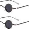 Carsbyvictor Sunglasses Round  Punk Polarized Sunglasses 70s Hippie Circle Small Sun Glasses