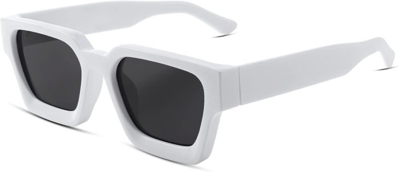 Carsbyvictor Sunglasses Square  Retro 90s Square Sunglasses for Women Men Trendy Chunky Rectangle Sunglasses UV400 Protection B2385