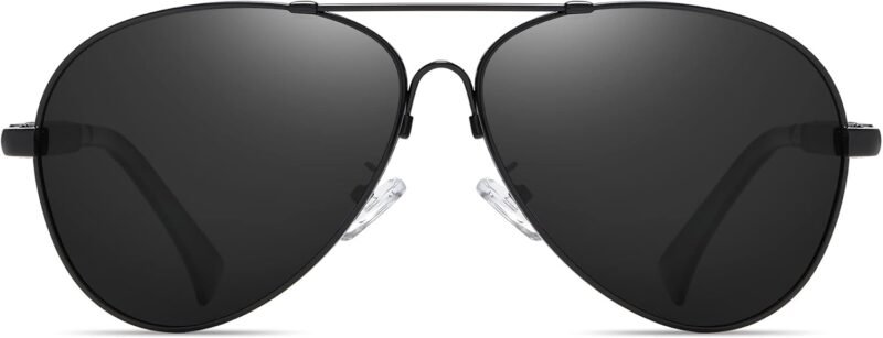 Carsbyvictor Sunglasses for Men Polarized UV Protection Trendy Metal Pilot Sunglasses for Driving Hiking Travel