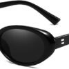 Carsbyvictor Sunglasses Oval Sunglasses for Women Men Fashion Small Oval Sunglasses 90s Vintage Shades