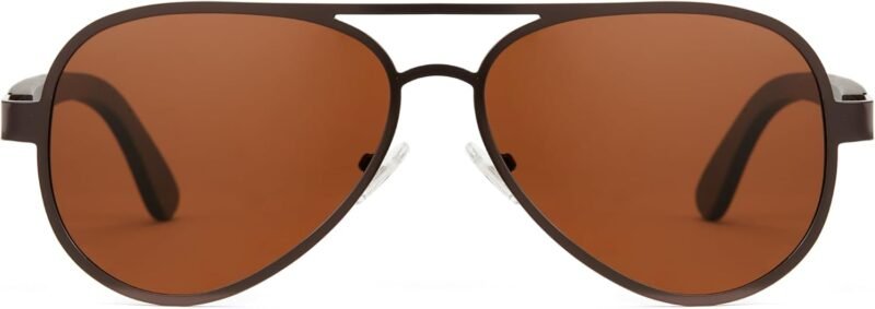 Carsbyvictor Sunglasses for Men Polarized UV Protection Trendy Metal Pilot Sunglasses for Driving Hiking Travel