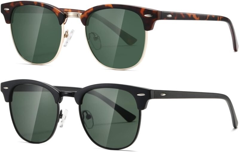 Carsbyvictor Sunglasses Polarized Sunglasses WayfarerFor Women And Men Semi Rimless Frame Retro Sun Glasses AE0369