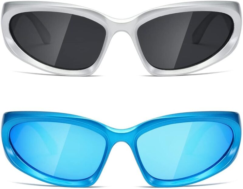 Carsbyvictor Sunglasses Wraparound Polarized Wrap Around Sunglasses trendy Vintage Sun Glasses for Men Women Drive futuristic Outdoor Sport Shades UV400