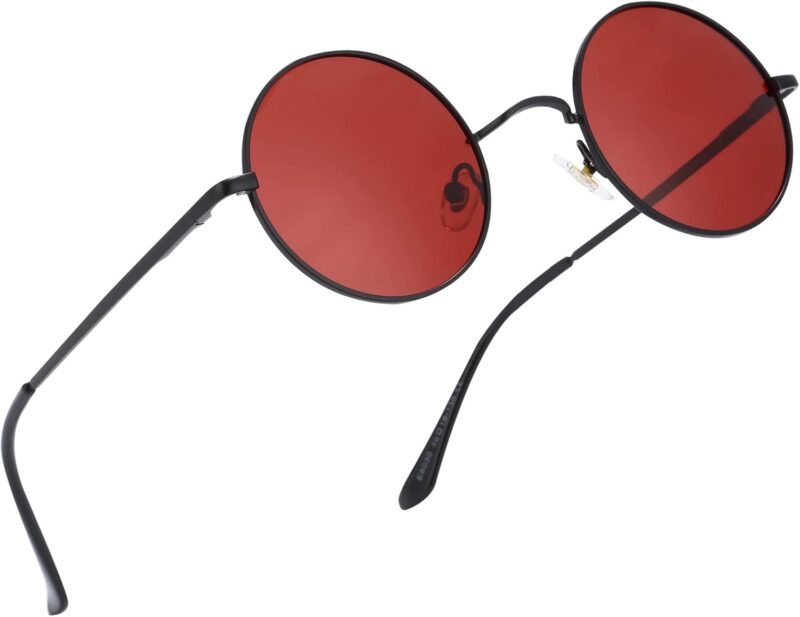 Carsbyvictor Sunglasses Round Trendy Small Round Polarized Sunglasses for Men Women Circle Hippie Style Sun Glasses