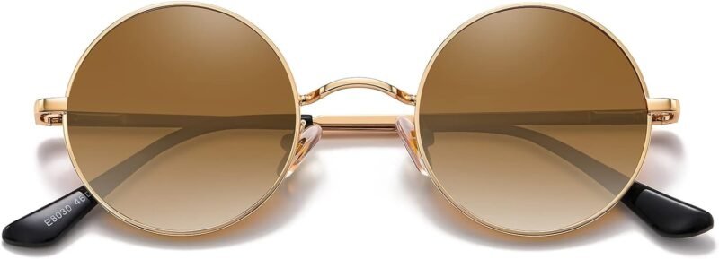 Carsbyvictor Sunglasses Round  Small Round Sunglasses Polarized for Men Women Retro Vintage Circle Hippie Sun Glasses UV400
