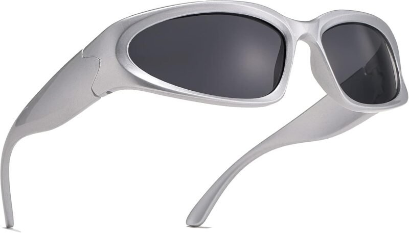 Carsbyvictor Sunglasses Wraparound Wrap Around Sports Sunglasses for Men Women Fashion Oval Thick Frame Sun Glasses Stylish Sport Wrap Shades