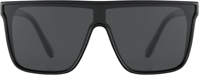 Carsbyvictor Sunglasses Square Polarized Oversized Square Sunglasses for Women Men, Trendy Flat Top Fashion Shield Shades MS52363