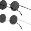 Carsbyvictor Sunglasses Round Vintage Small Round Polarized Hippie Sunglasses for Men Women Circle Sun Glasses NP1002