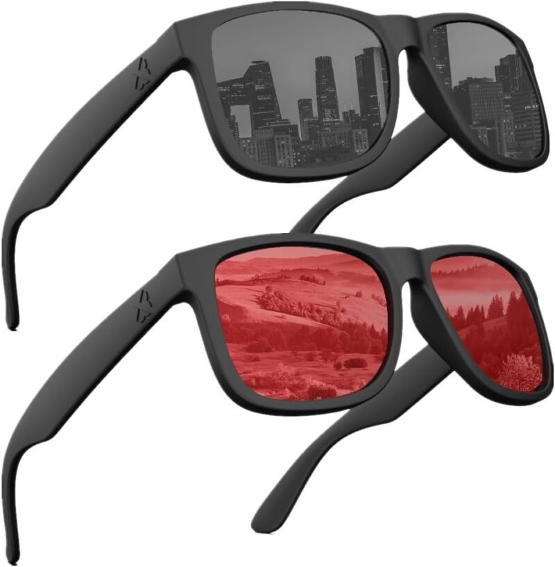 Carsbyvictor Sunglasses Polarized Sunglasses Wayfarerfor Men and Women,UV Protection Rectangular Sun Glasses 8806