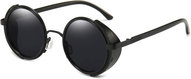 Carsbyvictor Sunglasses Round  Steampunk Vintage Retro Round Sunglasses Metal Circle Frame