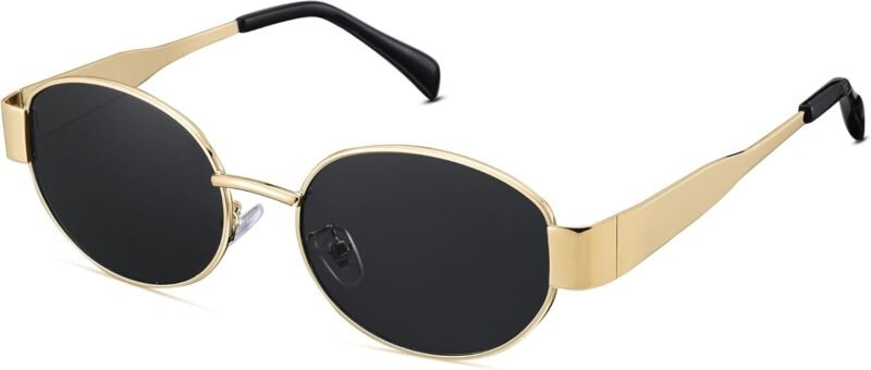 Carsbyvictor Sunglasses Oval Sunglasses for Women Men – Fashion Sun Glasses – Rectangle Metal Frame Shades