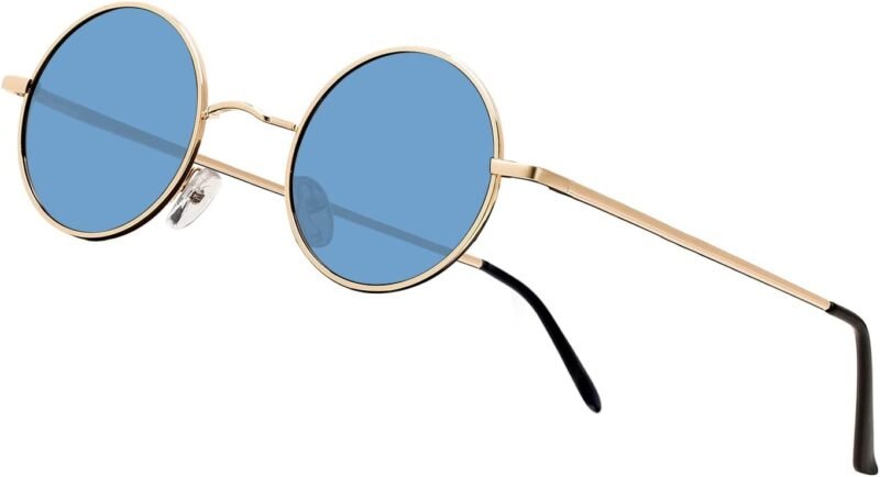 Carsbyvictor Sunglasses Round Vintage Small Round Polarized Hippie Sunglasses for Men Women Circle Sun Glasses NP1002