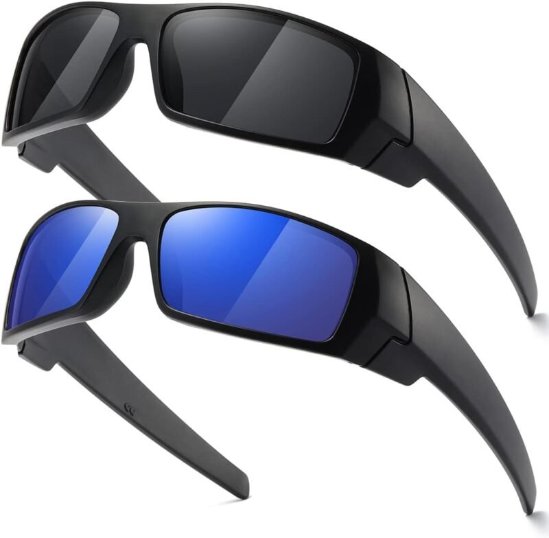 51ijrhIfjtL._AC_SL1430 Carsbyvictor Sunglasses Wraparound Polarized Sunglasses Men Womens Trendy Retro Sports Rectangular Wrap Around Vintage Shot Shield