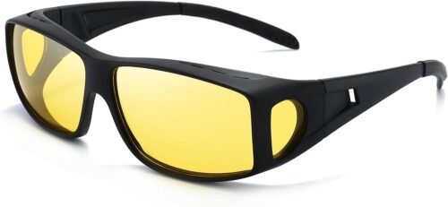 51ix91vdVVL._AC_SL1500 Carsbyvictor Sunglasses Wraparound Night Vision Glasses for Women Men, Fit Over Prescription Glasses with Anti Glare Yellow Lens