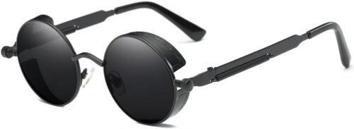 Carsbyvictor Sunglasses Round  Vintage Steampunk Retro Metal Round Circle Frame Sunglasses