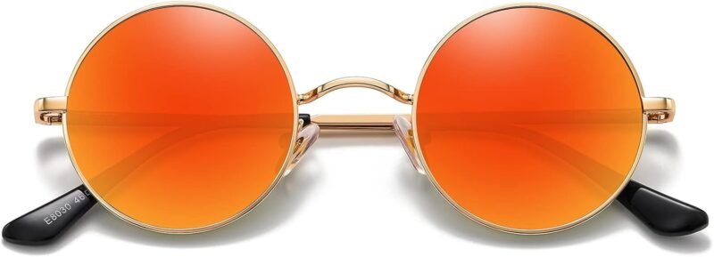 Carsbyvictor Sunglasses Round  Small Round Sunglasses Polarized for Men Women Retro Vintage Circle Hippie Sun Glasses UV400