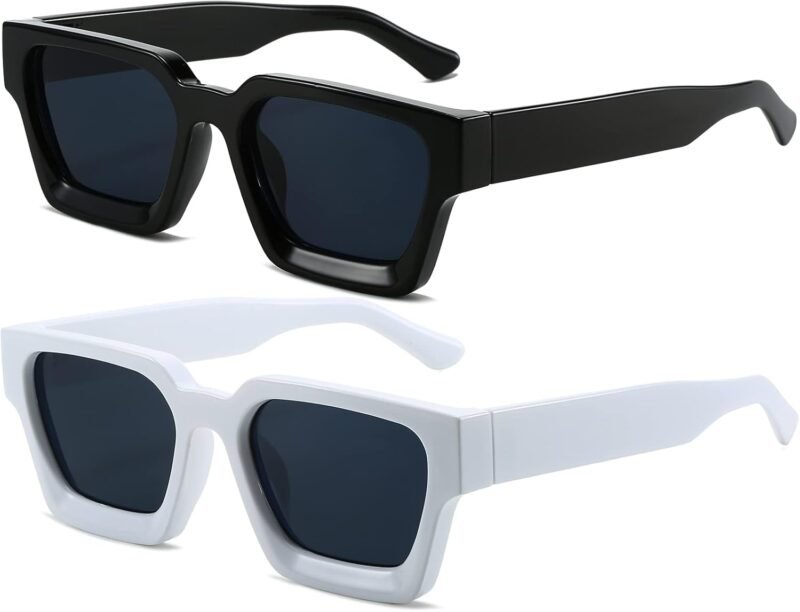 51kQ3oEVjUL._AC_SL1500 Carsbyvictor Sunglasses Square Sunglasses for Women Men Square Thick Frame Sun Glasses Simple Designer Style Shades