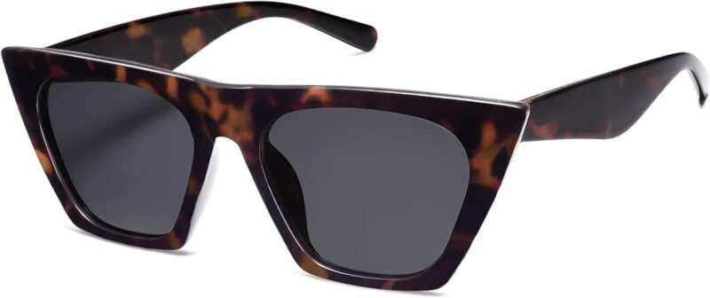 51kX4OnvNzS._AC_SL1500 Carsbyvictor Sunglasses Square Oversized Square Cateye Polarized Sunglasses for Women Men Big Trendy Sunnies SJ2115