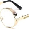 Carsbyvictor Sunglasses Round  Vintage Steampunk Retro Metal Round Circle Frame Sunglasses
