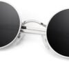 Carsbyvictor Sunglasses Round  Polarized Sunglasses Men Women,Retro Metal Hippie Shades with 100% UV Protection