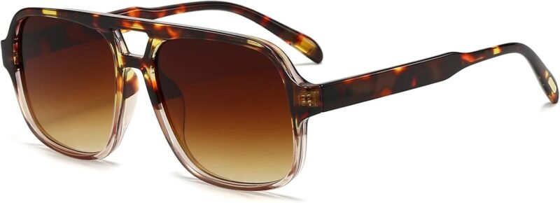 Carsbyvictor Sunglasses Square Retro Sunglasses for Women Men Trendy Classic 70s Square Aviator Sun Glasses Vintage Shades