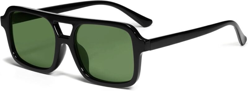 Carsbyvictor Sunglasses Square  Retro 70s Square Aviator Sunglasses for Women Men Vintage Trendy Rectangle Sun Glasses VL9816