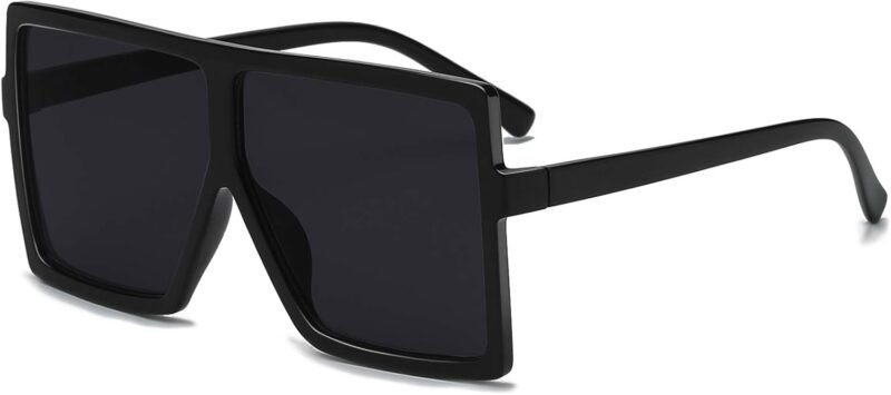 Carsbyvictor Sunglasses Square Square Oversized Sunglasses for Women Men Flat Top Fashion Shades