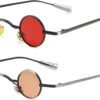 Carsbyvictor Sunglasses Round  Punk Polarized Sunglasses 70s Hippie Circle Small Sun Glasses