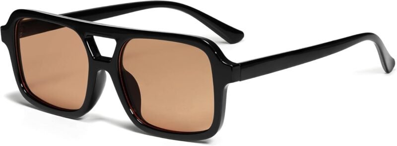 Carsbyvictor Sunglasses Square  Retro 70s Square Aviator Sunglasses for Women Men Vintage Trendy Rectangle Sun Glasses VL9816