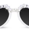 Carsbyvictor Sunglasses Cat EyeBride Sunglasses for Bachelorette White Heart Glasses for Bride to Be Gift, Bachelorette Accessories Party Favors