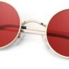 Carsbyvictor Sunglasses Round  Polarized Sunglasses Men Women,Retro Metal Hippie Shades with 100% UV Protection