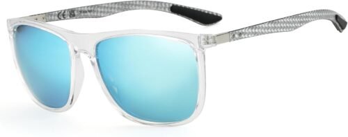 Carsbyvictor Sunglasses Square Polarized Sunglasses Wayfarerfor Men Ultralight Carbon Fiber Sun Glasses Driving Fishing Golf Sports UV400 Protection