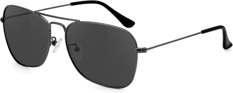 Carsbyvictor Sunglasses Square  Sunglasses for Women Men Polarized Pilot Military Square Shades Classic Vintage Metal Sun Glasses