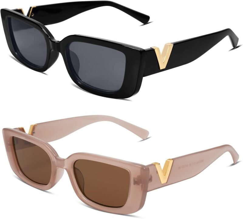 Carsbyvictor Sunglasses Square  Rectangle Sunglasses for Women 90s Retro Trendy Y2K Classical Vintage Square Shades AR82037