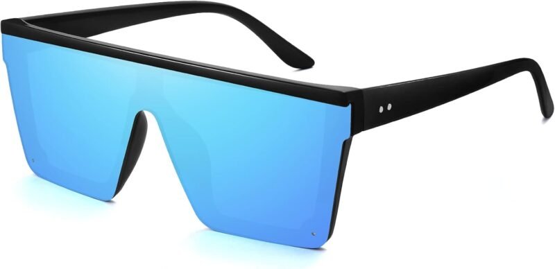 Carsbyvictor Sunglasses Square  Oversized Square Sunglasses for Women Men Fashion Siamese Lens Style Flat Top Shield Shades