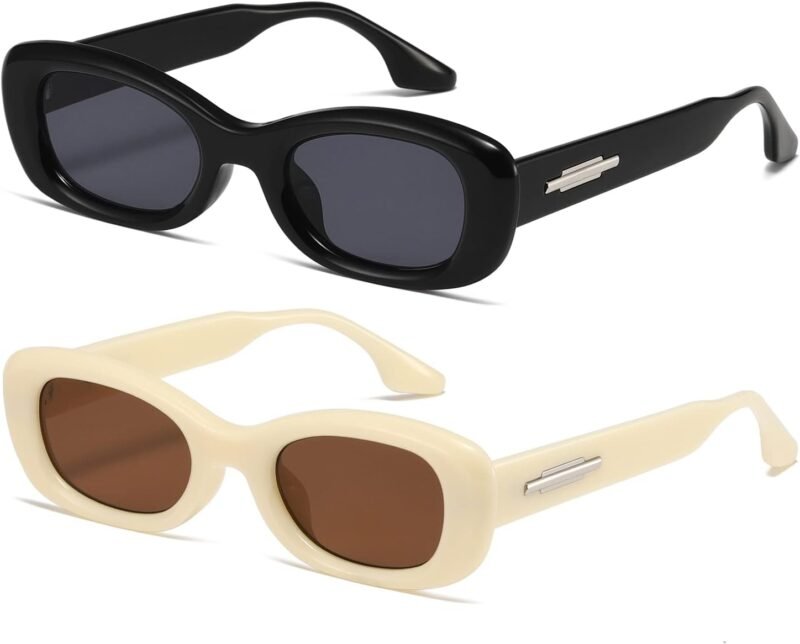 Carsbyvictor Sunglasses Square Rectangle Sunglasses for Women Men Trendy Retro Fashion Sun Glasses 90’s Vintage UV 400 Protection Square Frame K1200