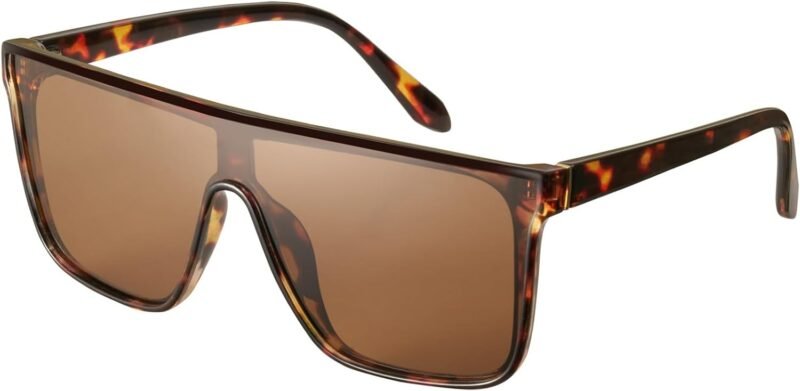 Carsbyvictor Sunglasses Square Polarized Oversized Square Sunglasses for Women Men, Trendy Flat Top Fashion Shield Shades MS52363