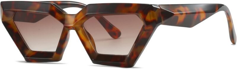 Carsbyvictor Sunglasses Cat Eye Thick Frame Cat Eye Sunglasses for Women Fashion Cut Cat-Eye Sun Glasses UV400 Protection