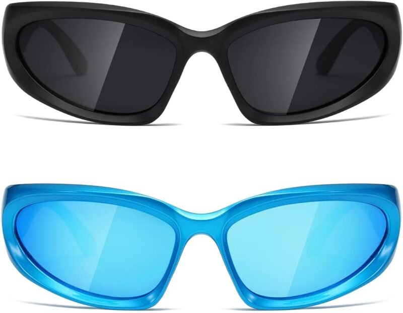 Carsbyvictor Sunglasses Wraparound Polarized Wrap Around Sunglasses trendy Vintage Sun Glasses for Men Women Drive futuristic Outdoor Sport Shades UV400