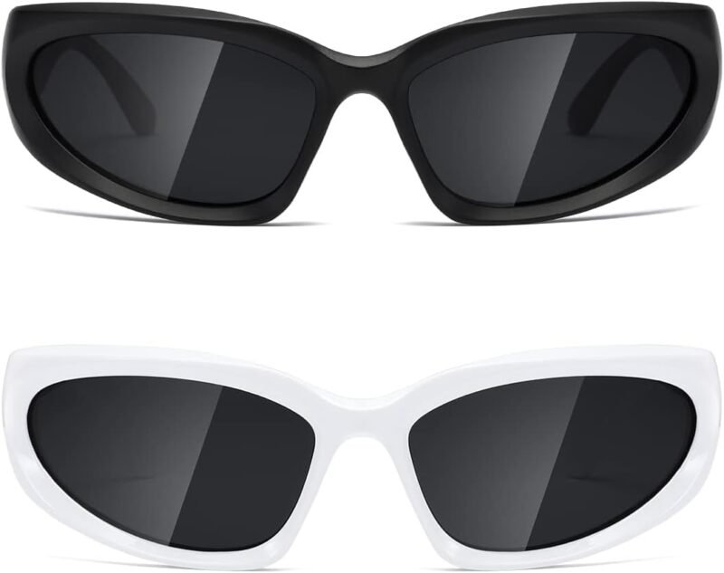 Carsbyvictor Sunglasses Wraparound Polarized Wrap Around Sunglasses trendy Vintage Sun Glasses for Men Women Drive futuristic Outdoor Sport Shades UV400